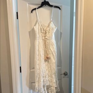 Source Unknown White Lace Midi Dress